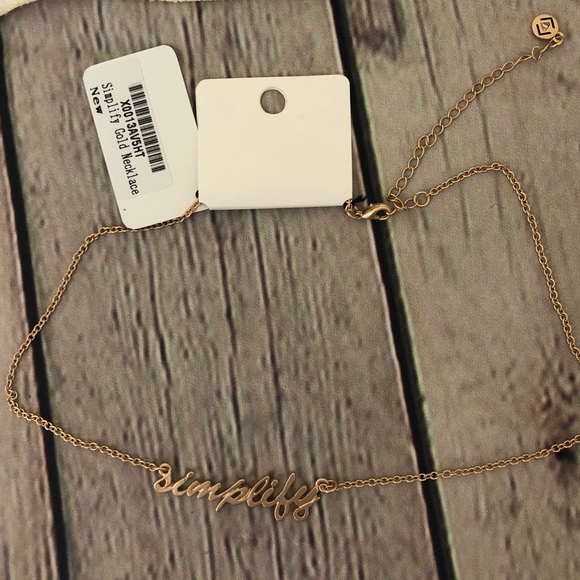 💖 NWT Simplify Script Gold Necklace - Picture 3 of 4